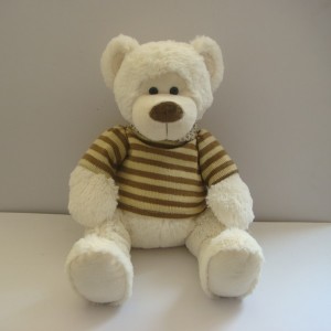 JH-9857D Plush Bear in Light Beige color with Clothes .