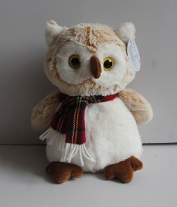 JH-9936A  Plush Owl with Scarf in Biege color