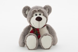 JH-9964A Plush Bear with scarf in Light Brown color