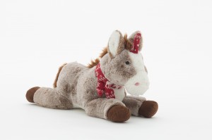 JH-9952C Plush Lying Unicorn with scarf in Light Brown color