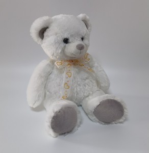 JH-9959E-2 Plush bear with bow in White color