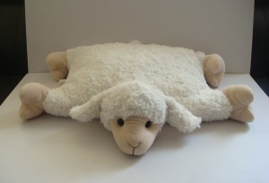 JH-9856B Plush Sheep Cushion in light Beige color 45cm x 45cm