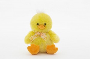 JH-9894A Plush Duck in Light yellow color with Bow