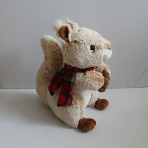 JH-9926B Plush Squirrel in Beige color with Scarf