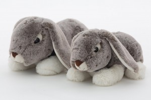 JH-9946A Plush Rabbit in Light Grey color