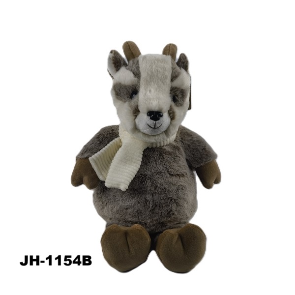 JH-1154B Plush Goat with scarf in Brown color Featured Image