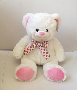 JH-9943B Plush Bear with Bow in Light Biege color
