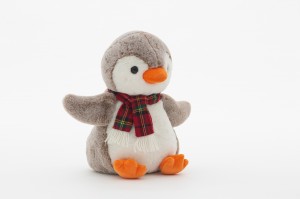 JH-9958A Plush Penguin with scarf in Light Brown color