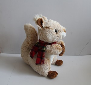 JH-9926B Plush Squirrel in Beige color with Scarf