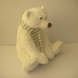 JH-9847D Plush Polar Bear with Scarf in White color