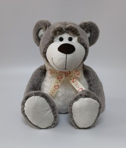 JH-9964A-2 Plush bear with bow in Brown color