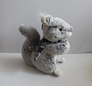 JH-9926C Plush Squirrel in Grey color with Scarf