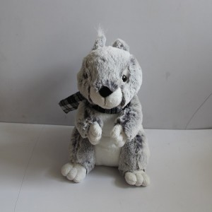 JH-9926C Plush Squirrel in Grey color with Scarf