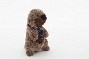 JH-9951E Plush Marmot in Brown color with scarf