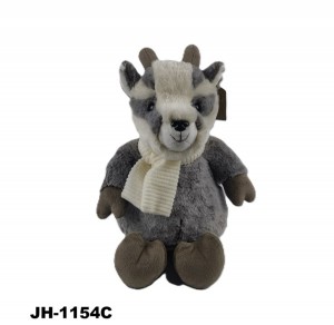 JH-1154C Plush Goat with scarf in Grey color